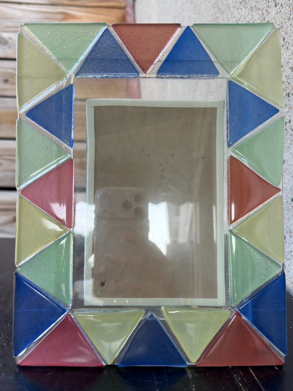 Geometric Triangular Tiles Mosaic Glass 5 X 7 Frame